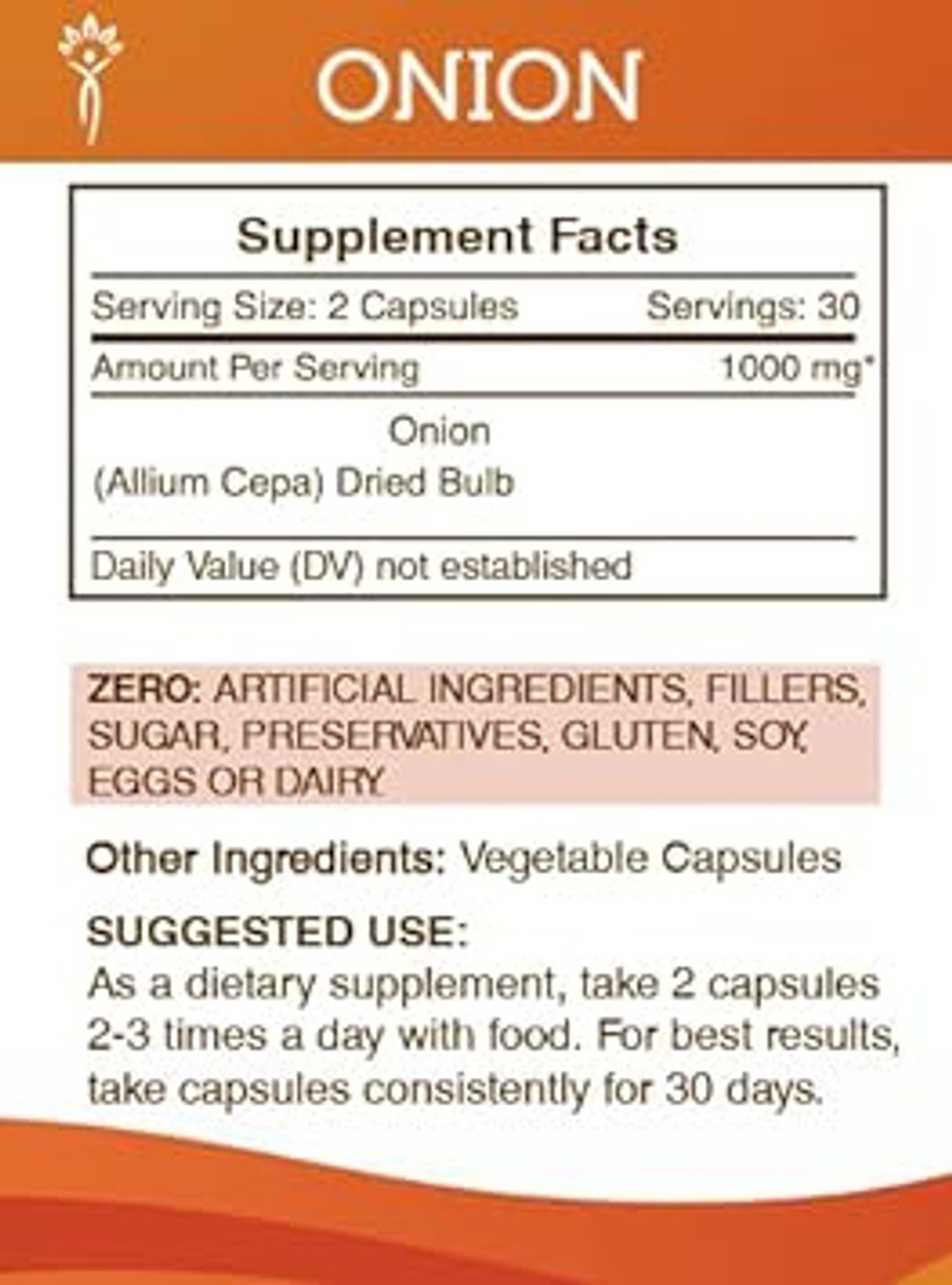 Secrets Of The Tribe Onion 60 Capsules, 1000 Mg, Onion (Allium Cepa) Dried Bulb (60 Capsules)60 Count (Pack Of 1)