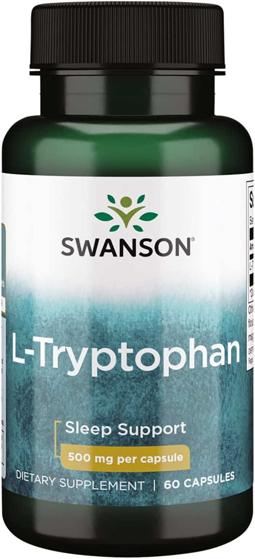Swanson Amino Acid L-Tryptophan 500 Milligrams 60 Capsules