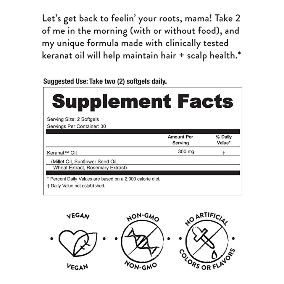 The Honest Company Keep It Lush Daily Postnatal Hair Wellness Supplement | Vegan, Nsf-Certified, Non-Gmo | 60 Count Softgels