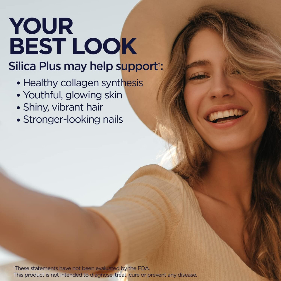 Kal Silica Plus, Silica Gel With Horsetail Extract, Healthy Hair, Skin & Nails Support, Maximum Absorption, Vibrant Hair, Glowing Skin Supplement, Vegan, Gluten Free, 90 Serv, 90 Quick Dissolve Tabs