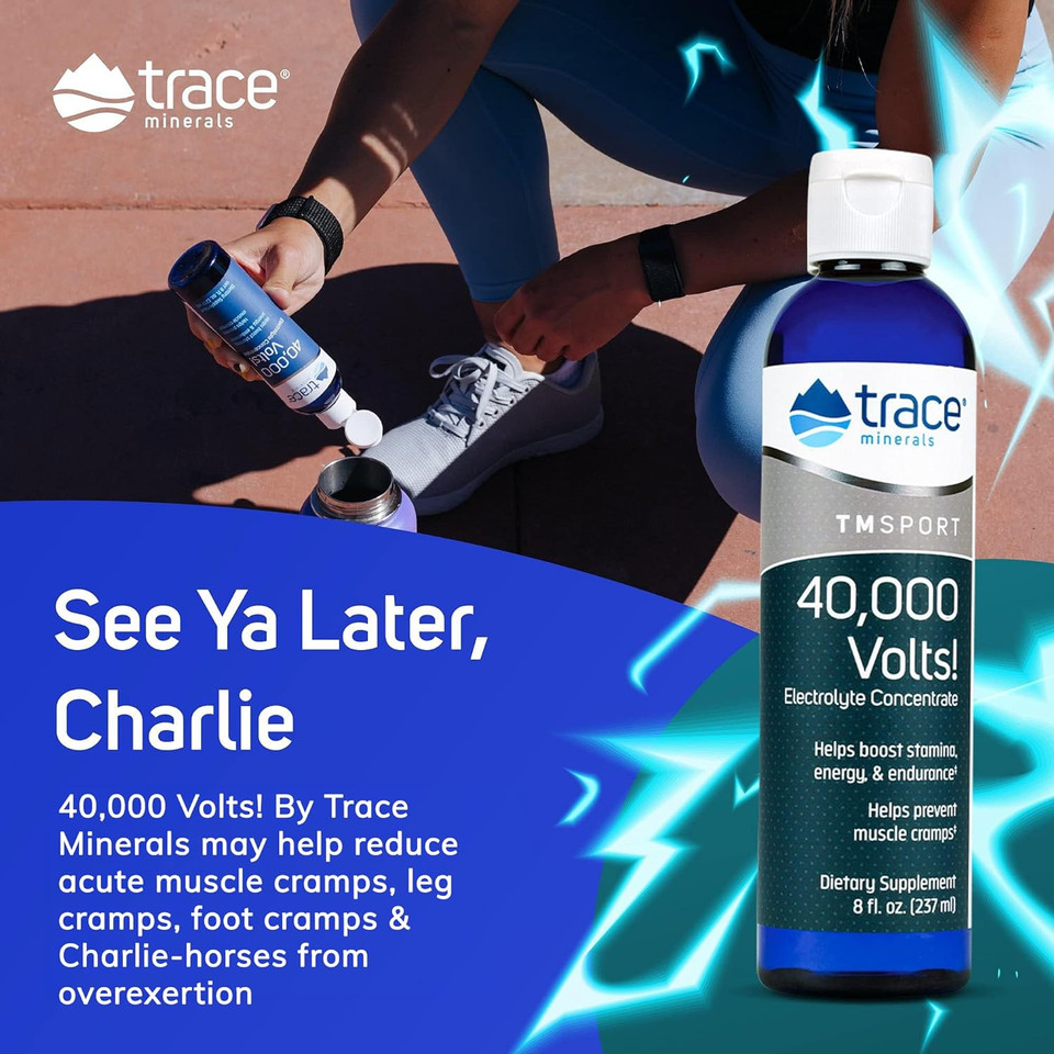 Trace Minerals | 40,000 Volts Liquid Electrolyte Concentrace Drops | Supports Normal Body Hydration, Muscle Stamina And Energy | Ionic Minerals, Magnesium, Potassium | 48 Serving Bottle (Pack Of 1)8 Fl Oz (Pack Of 1)