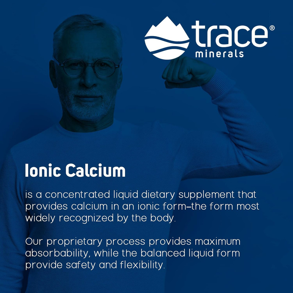 Trace Minerals | Liquid Ionic Calcium | Healthy Bones, Teeth And Muscle Contraction | Certified Vegan, Gluten Free, Non Gmo | 59Ml