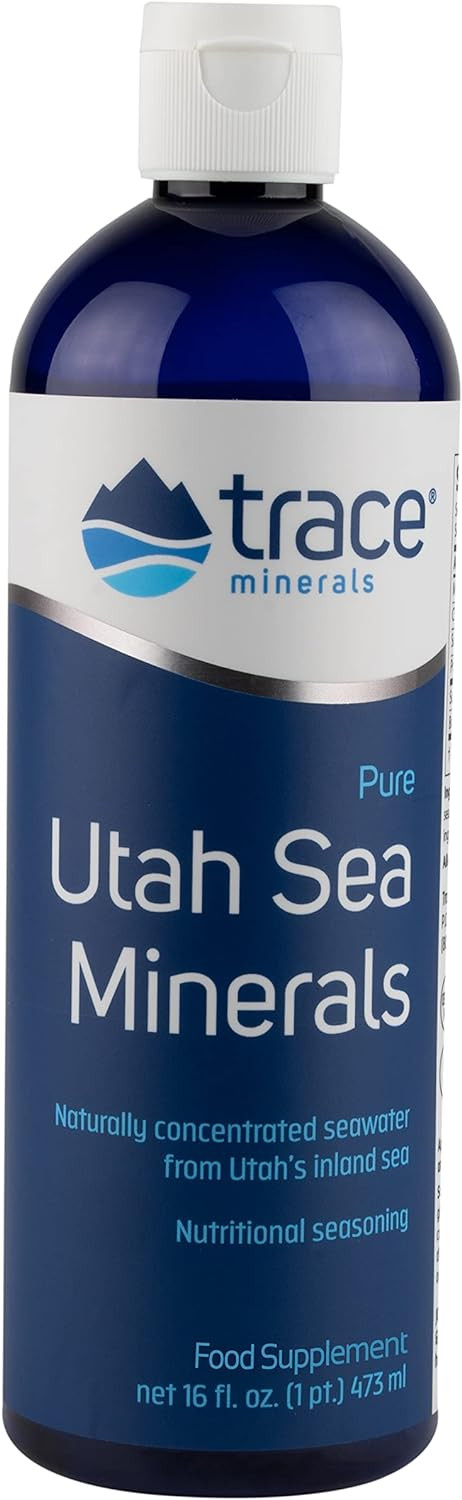 Trace Minerals | Pure Utah Sea Minerals Dietary Supplement | Naturally Concentrated Inland Seawater | Sport Electrolyte Replacement Drink | Nutritional Seasoning | Salt Alternative | 16 Fl Oz