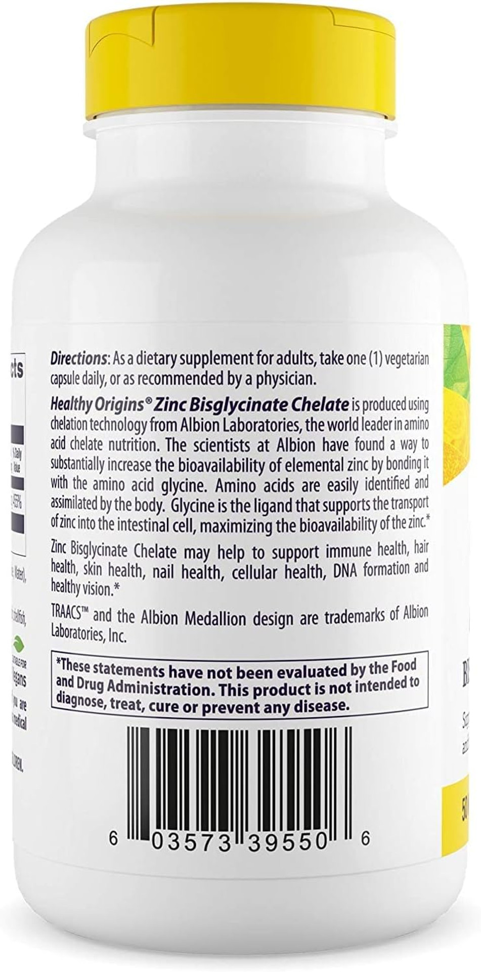Healthy Origins Zinc Bisglycinate Chelate, 50 Mg - Chelated Zinc For Immune Support, Cellular Health, & Eye Health - Skin, Hair & Nails Vitamin - Non-Gmo & Gluten-Free Supplements - 120 Softgels