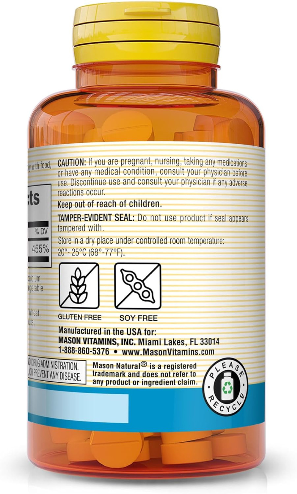 Mason Natural Zinc 50 mg - Improved Immune System Function, Supports Antioxidant Health, Aids Absorption of B Vitamins, 100 Tablets (Pack of 3)