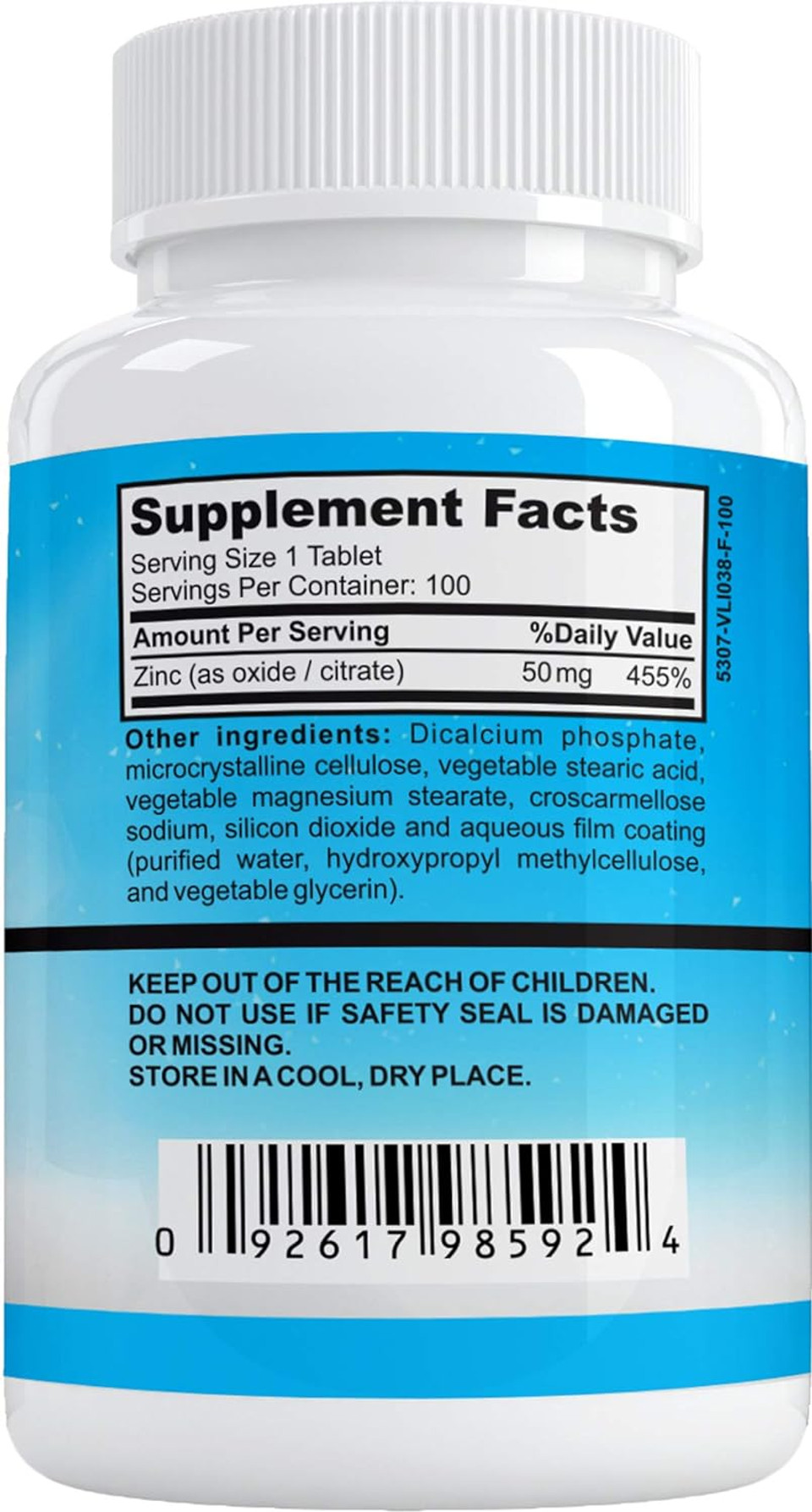 Zinc Supplement 50 Mg - Oxide/Citrate For Immune Support And Metabolism Support - Vegan Zinc 50Mg Supports Heart And Eye Health - 100 Tables For Men And Women By Amate Life