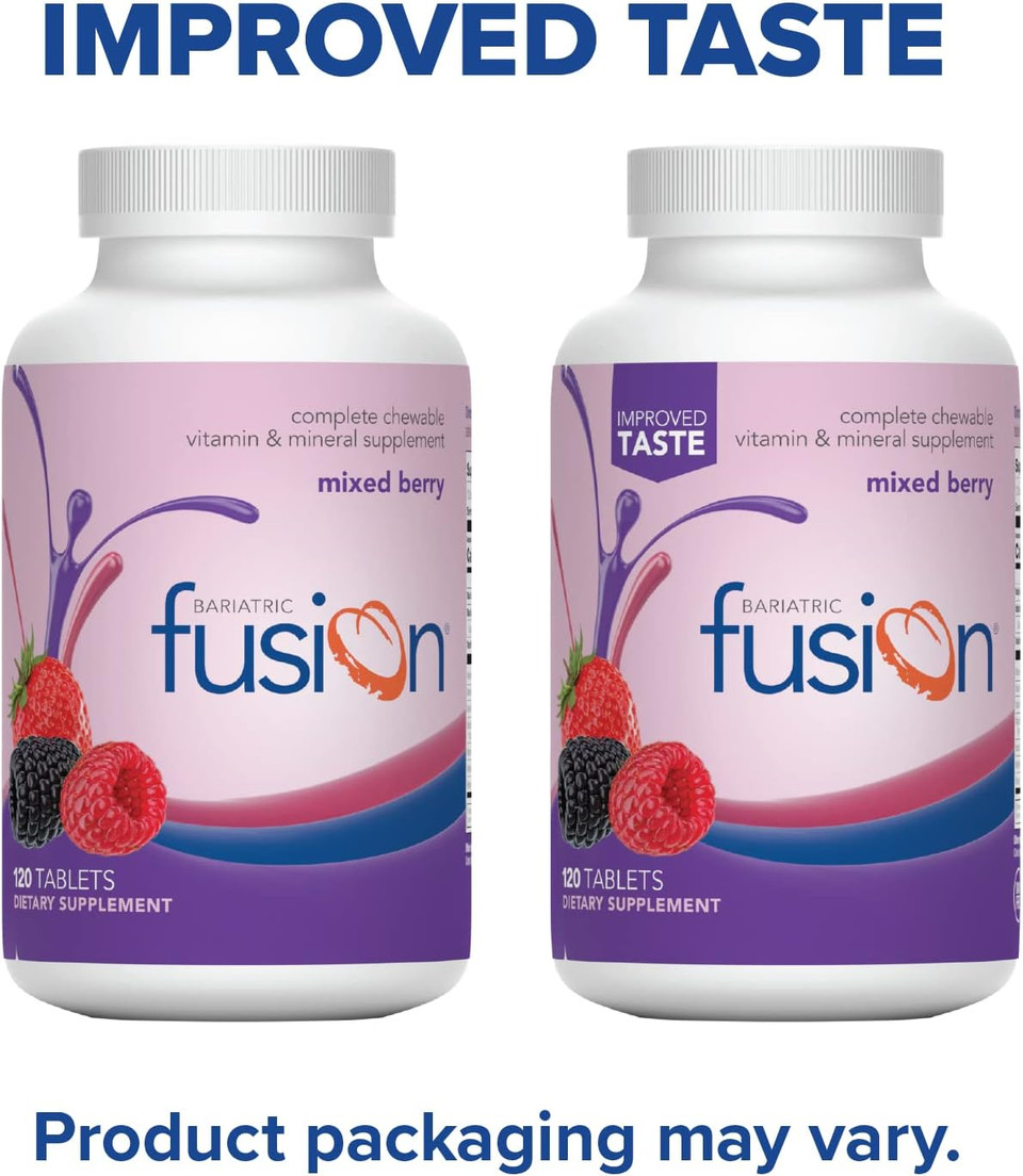Bariatric Fusion Mixed Berry Complete Chewable Bariatric Multivitamin With Iron For Bariatric Surgery Patients Including Gastric Bypass And Sleeve Gastrectomy - 120 Tablets