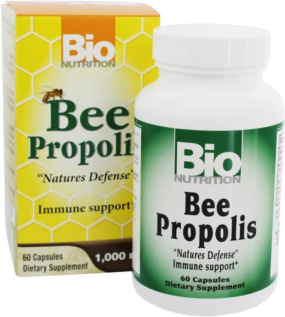 Bio Nutrition Bee Propolis, Natural Defense Immune Support Supplement Capsules 1000 Mg, 60 Ea, 60 Count