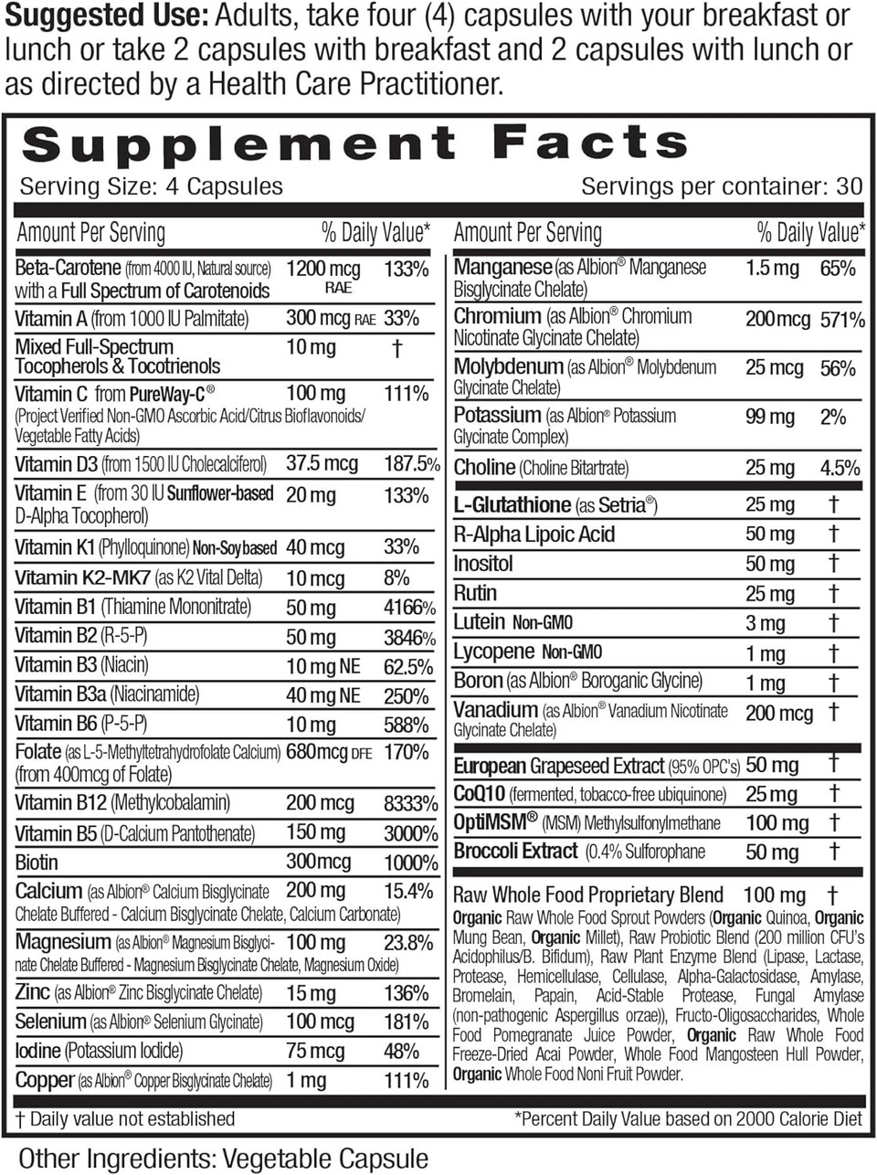 Emerald Labs Women'S 45+ Clinical Multi - Multivitamin With Coq10, B Vitamins, And L-Glutathione For Heart Health, Bone Strength, And Metabolic Function - 120 Vegetable Capsules