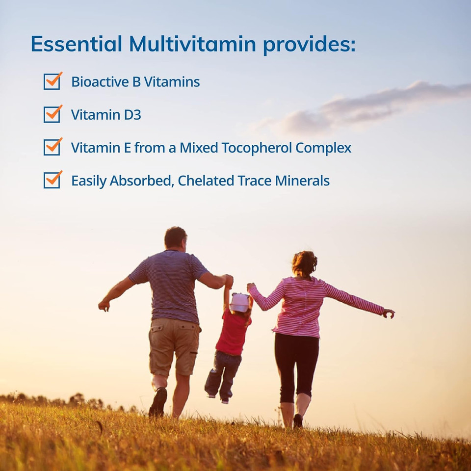 Euromedica Essential Multivitamin - 60 Tablets - With Bioactive B Vitamins, Vitamin E, Vitamin D3 & Chelated Minerals - Easy To Swallow, Absorb & Digest - 30 Servings
