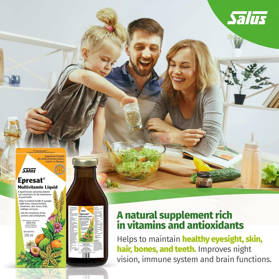 Flora Salus-Haus Floradix Epresat Adult, Liquid Multi Vitamin For Men & Women, Fast Absorption, Vegetarian, 8.5 Fl Oz