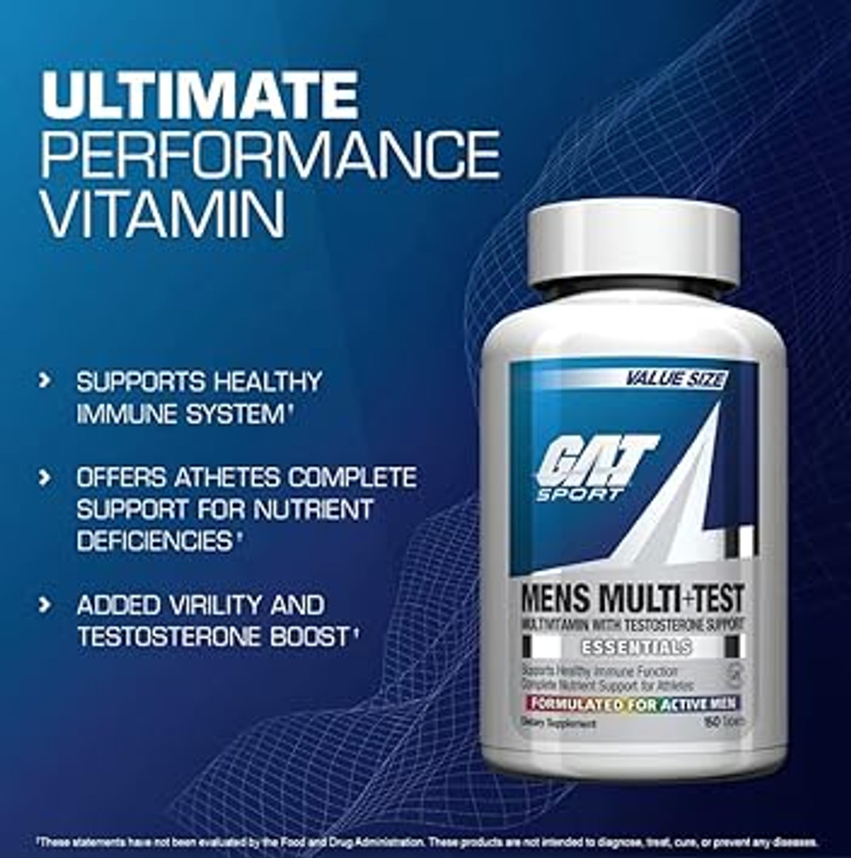 Gat Sport Men'S Multi + Test, Premium Multivitamin Tablets (60 Count)
