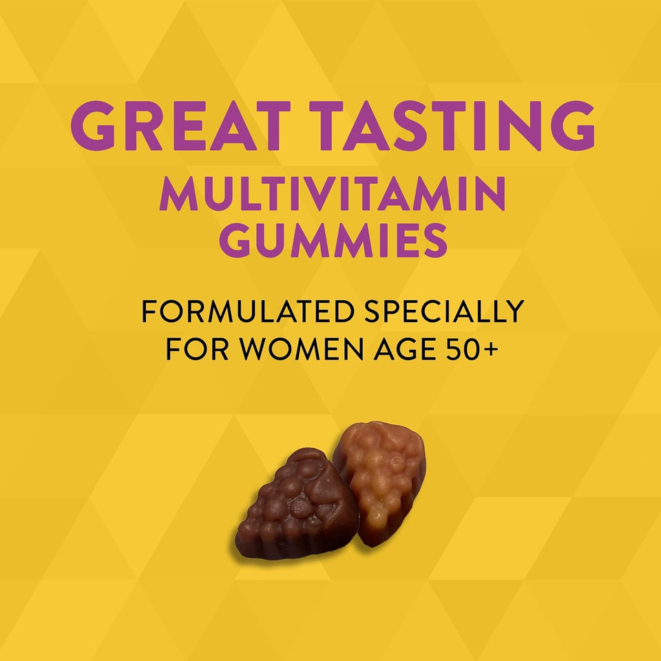 Nature'S Way Alive! Womenã¢ÂS 50+ Daily Gummy Multivitamins, Supports Multiple Body Systems*, Supports Healthy Heart, Brain & Bones,* B-Vitamins, Mixed Berry Flavored, 150 Gummies (Packaging May Vary)