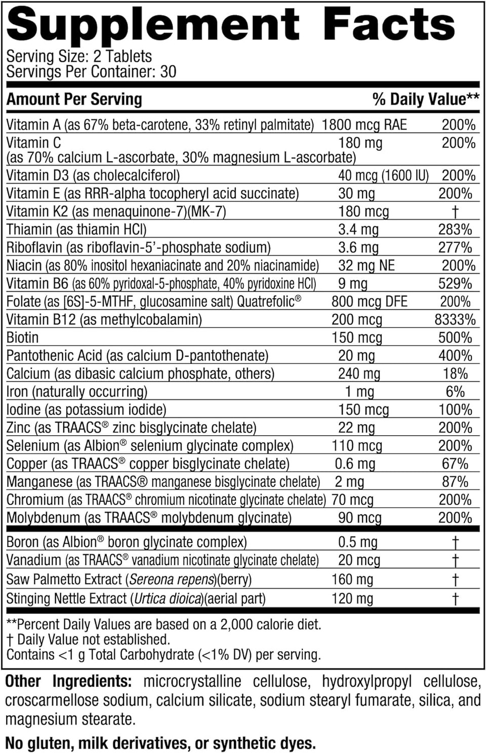 Nordic Naturals Mens Multivitamin Extra Strength - Bone, Energy, & Blood-Vessel Support - Immunity Supplement - 20 Essential Nutrients - 60 Tablets - 30 Servings