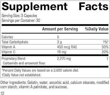 Standard Process A-C Carbamide - Gluten-Free Kidney Support Supplement With Vitamin A, Vitamin C, And Arrowroot Flour - 90 Capsules90 Count (Pack Of 1)