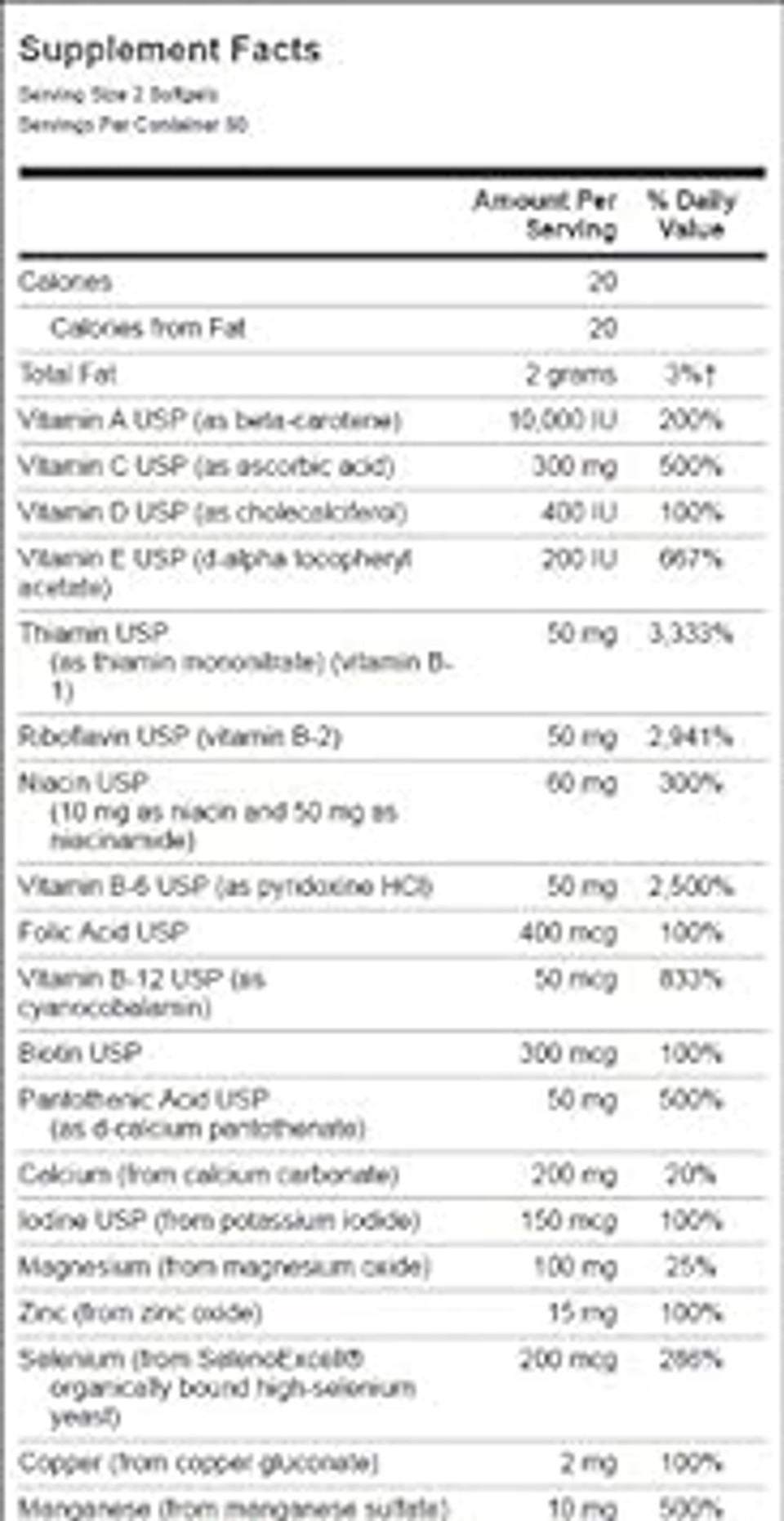 Swanson Multi Without Iron Multivitamin Health Supplement Iron-Free Formula 120 Softgels Sgels