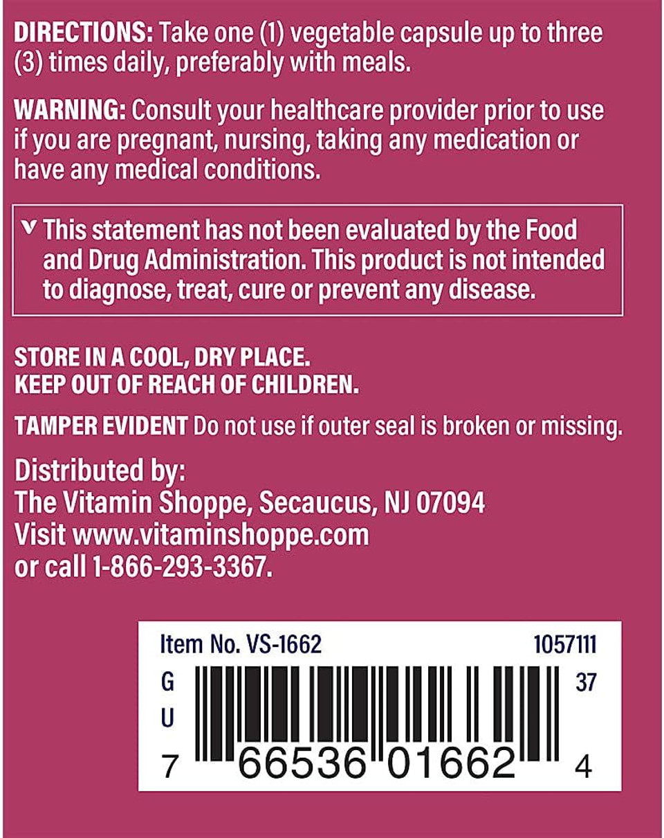 The Vitamin Shoppe Chasteberry Extract (Vitex Agnus Extract) Women'S Health For Premenstrual Support (100 Veggie Capsules)