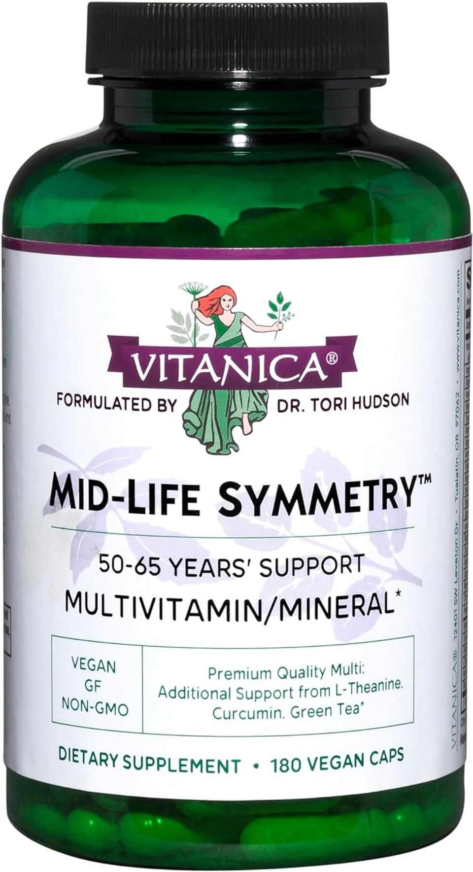 Vitanica - Mid-Life Symmetry, 50-65 High Potency Multivitamin And Mineral, Vegan, 180 Capsules Vitanica - Mid-Life Symmetry, 50-65 High Potency Multivitamin And Mineral, Vegan, 180 Capsules