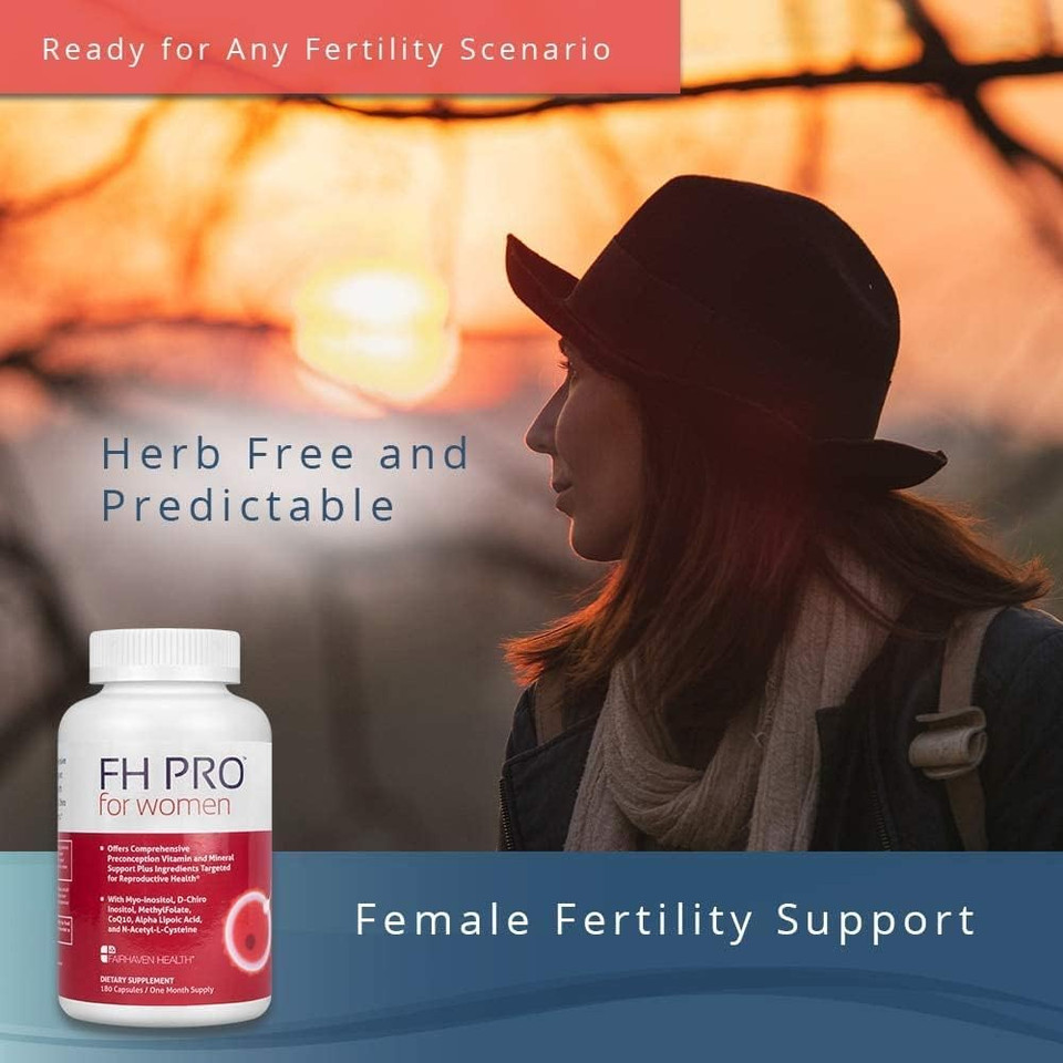 Fairhaven Health Fh Pro For Women | Premium Fertility Supplement For Women | Cycle Regularity And Egg Quality For Her | Female Multivitamin For Conception Support | 180 Capsules | 1 Month Supply