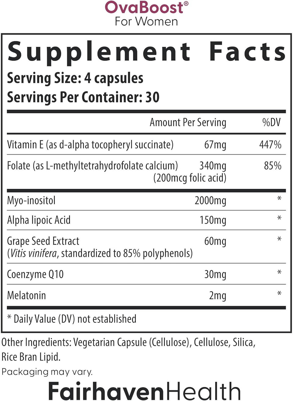 Fertilaid For Women & Ovaboost Combo, Female Fertility Supplement & Natural Fertility Vitamin With Myo-Inositol, Vitex & Vitamins To Support Ovulation, Cycle Regularity & Egg Quality, 1 Month Supply