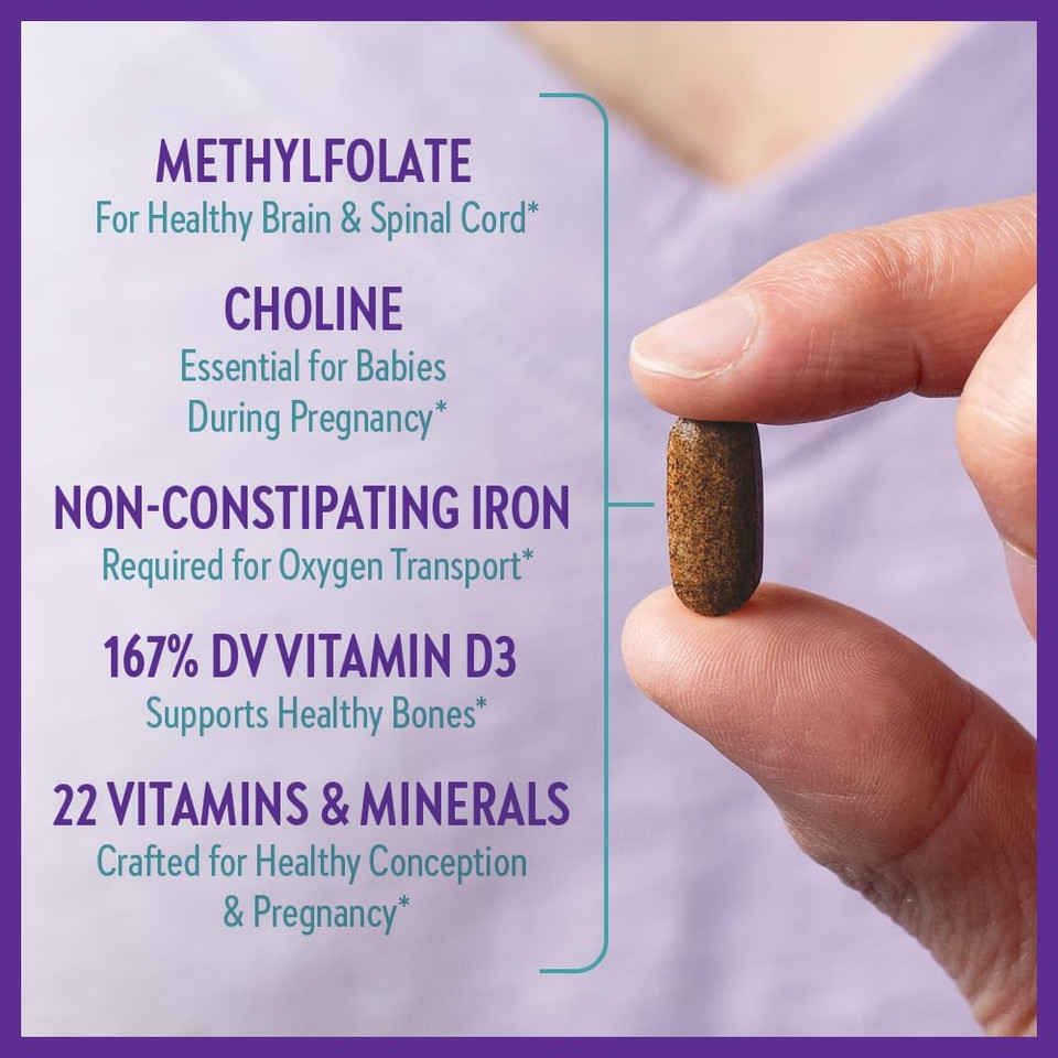 New Chapter Prenatal Vitamins, One Daily Prenatal Multivitamin With Methylfolate + Choline For Healthy Mom & Baby, Gluten Free & Non-Gmo, 90 Count90 Count (Pack Of 1)