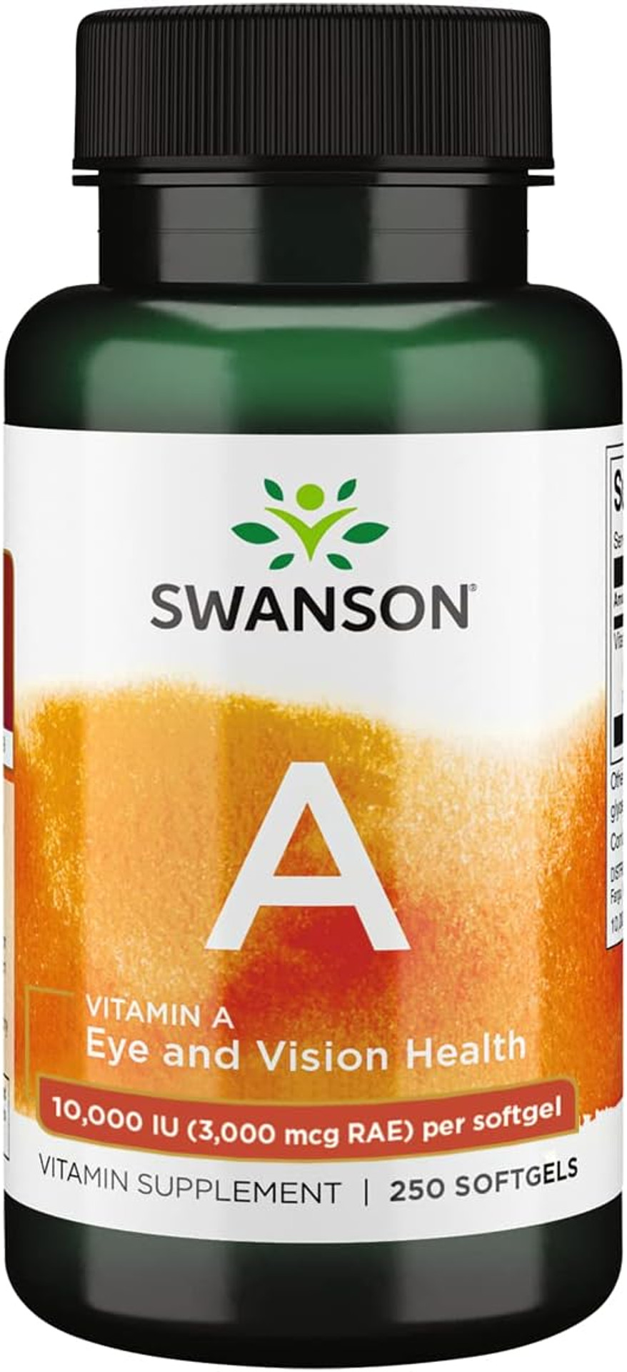 Swanson Vitamin A 10,000 Iu (3,000 Mcg Rae) Natural Nourishment For Bone, Skin Health, Vision Support & Immune System Function - High Absorption Vitamin A 250 Softgels