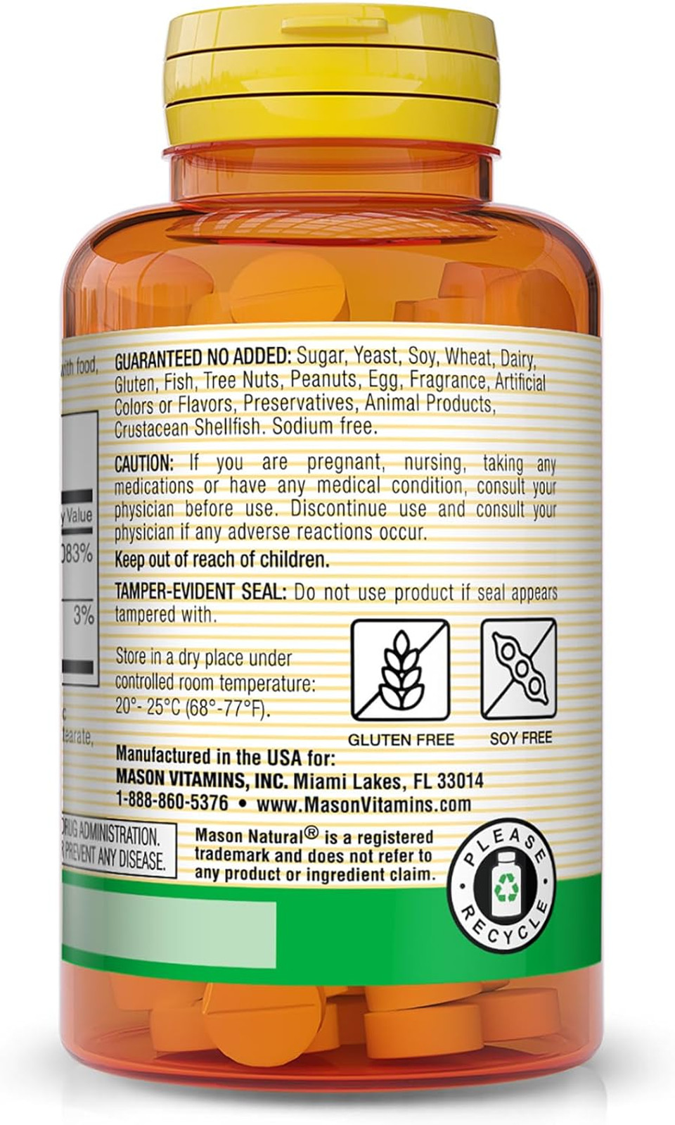 Mason Natural Vitamin B12 50 Mcg With Calcium - Healthy Conversion Of Food Into Energy, Supports Nerve Function And Health, 100 Tablets