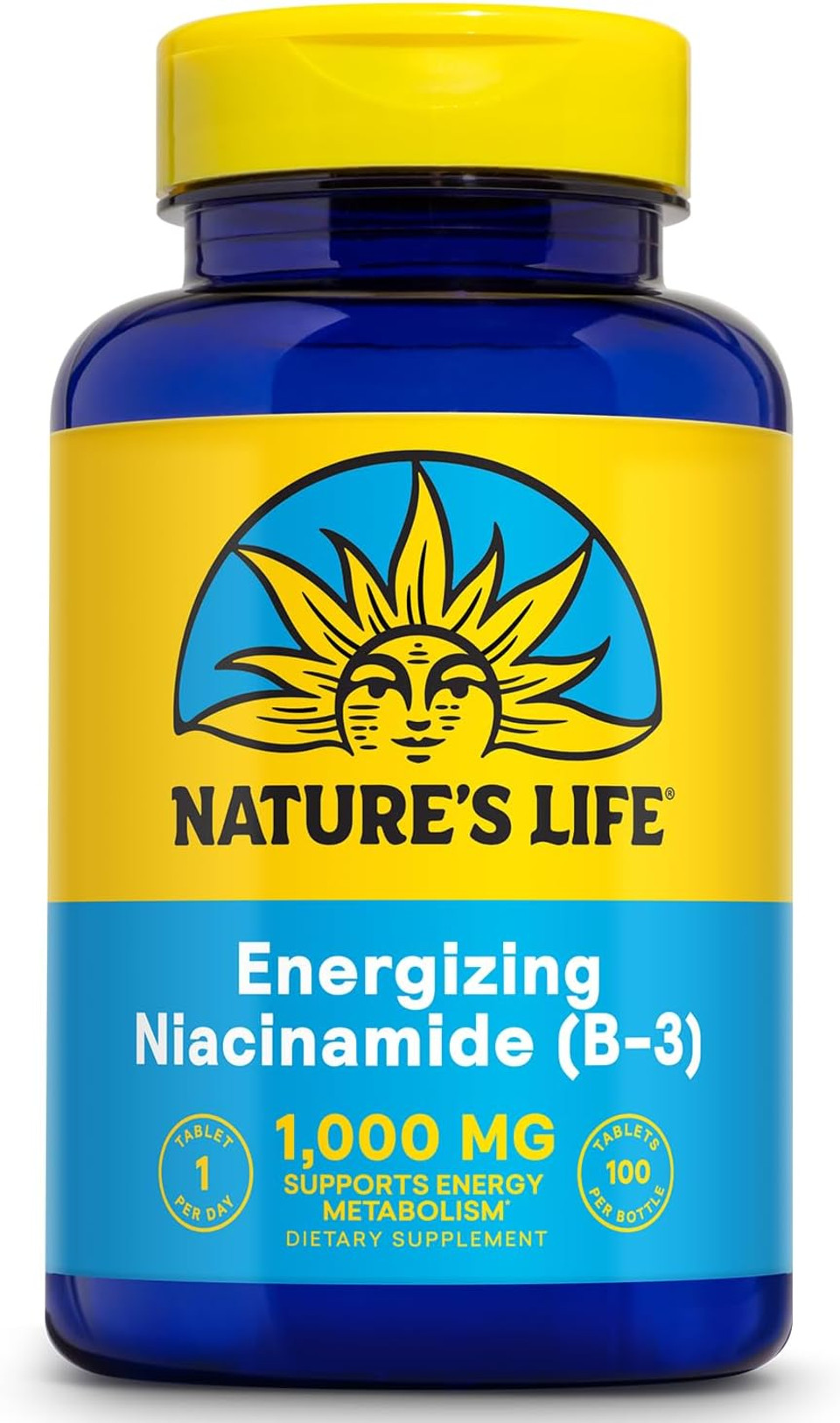 Nature'S Life Niacinamide, 1000 Mg Non Flushing Vitamin B3 Niacin Supplement 100 Vegetarian Tablets