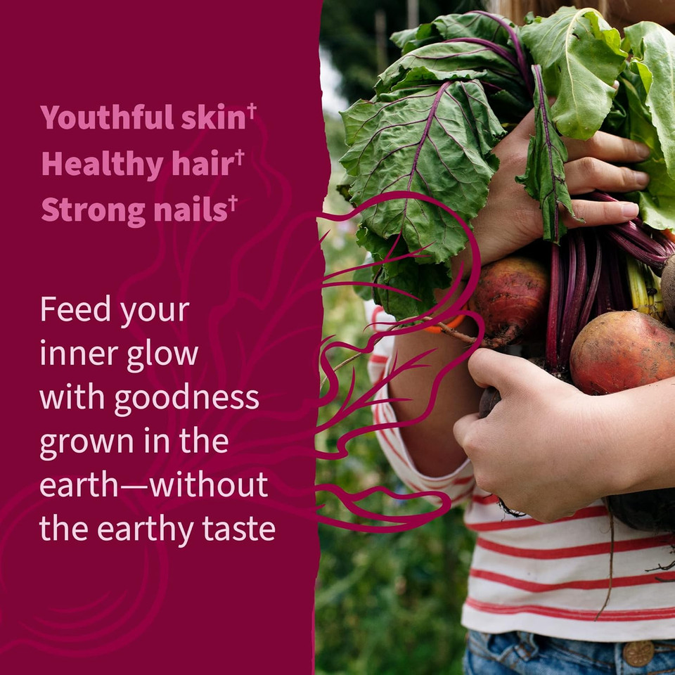 Garden Of Life Organic Beet Root Gummies Made Of Pectin With Antioxidants, Vitamin C, Biotin & B12 For Hair, Skin & Nails  Beets Beauty Gummies  Vegan, Gluten Free, Non Gmo, Raspberry, 30 Servings