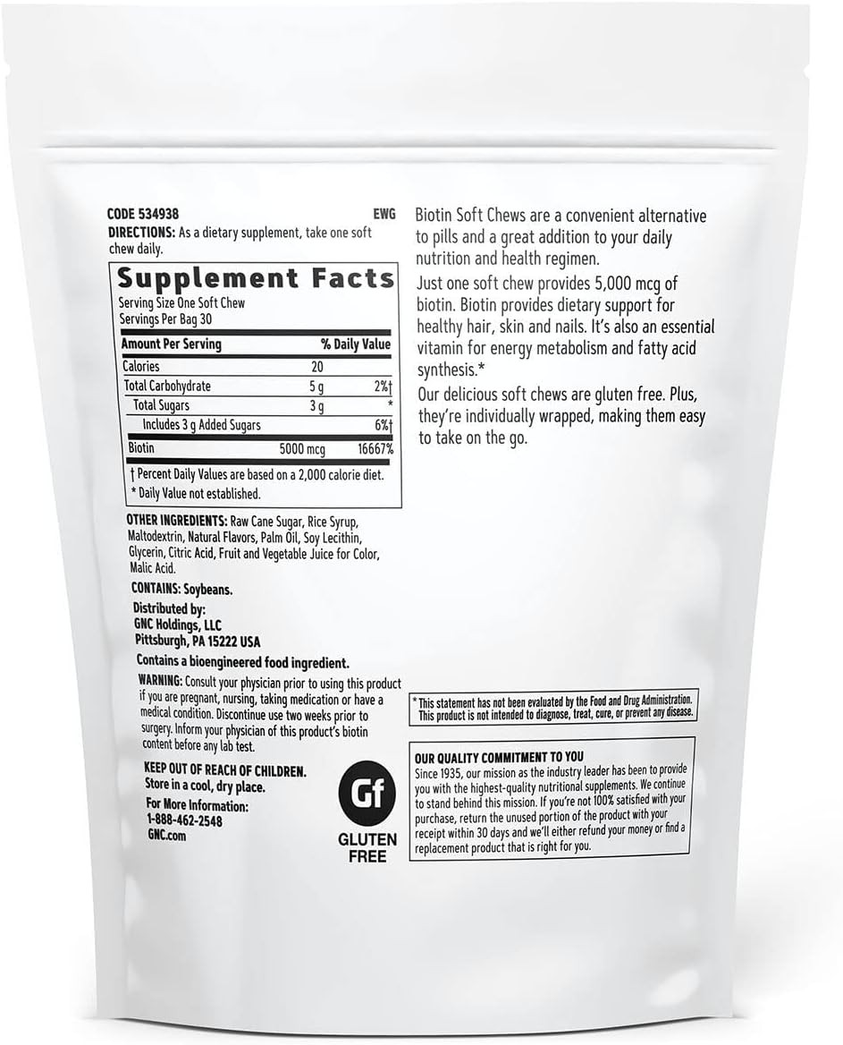 Gnc Biotin 5000Mcg - 30 Soft Chews