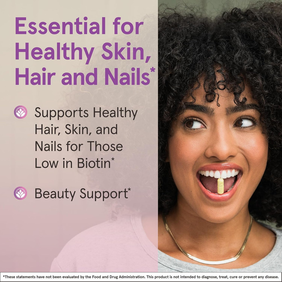Jarrow Formulas Biotin 5000 Mcg - 100 Veggie Capsules - Supplement Supports Skin & Hair Growth, Lipid Metabolism & Energy Production (Atp) - 100 Servings (Packaging May Vary)100 Count (Pack Of 1)