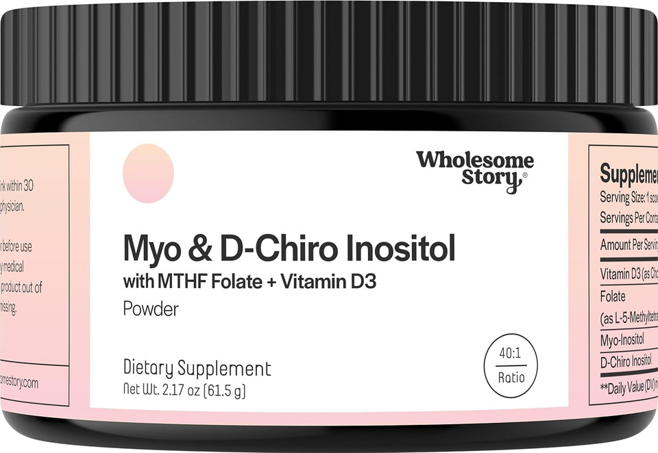 Inositol Supplement Powder With Mthf Folate + Vitamin D3 | Myo-Inositol & D-Chiro Inositol | Hormonal Balance & Healthy Ovarian Support | Vitamin B8 | Alternative To Inositol Capsules | 30-Day Supply