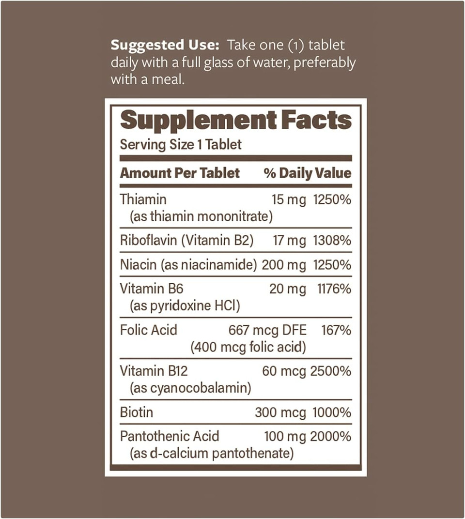 Endur-B Complex - Sustained Release - Vitamin B Supplement With B1, B2, B3, B6, B12, Folic Acid, Biotin - 300 Tablets - Endurance Products Company300 Count (Pack Of 1) Endur-B Complex - Sustained Release - Vitamin B Supplement With B1, B2, B3, B6, B12, Folic Acid, Biotin - 300 Tablets - Endurance Products Company300 Count (Pack Of 1)