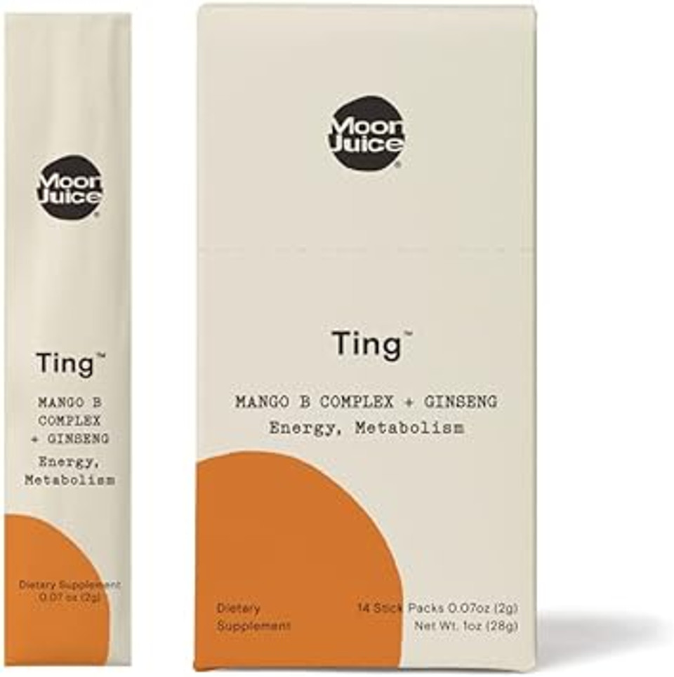 Moon Juice Ting B Complex & Methylated B12 Vitamin Supplement  Metabolism Support & Caffeine Free Natural Energy - 4:1 Concentrated Ginseng Extract  Vegan, Sugar-Free (25 Servings)