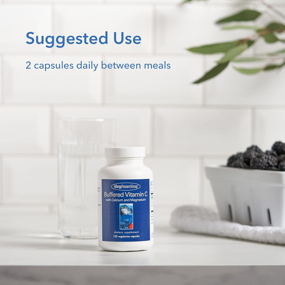 Allergy Research Group, Buffered Vitamin C  Antioxidant Supplements, Calcium And Magnesium Tablets, Daily Vitamins And Minerals, Vitamin C Capsules  120 Capsules 1-Pack