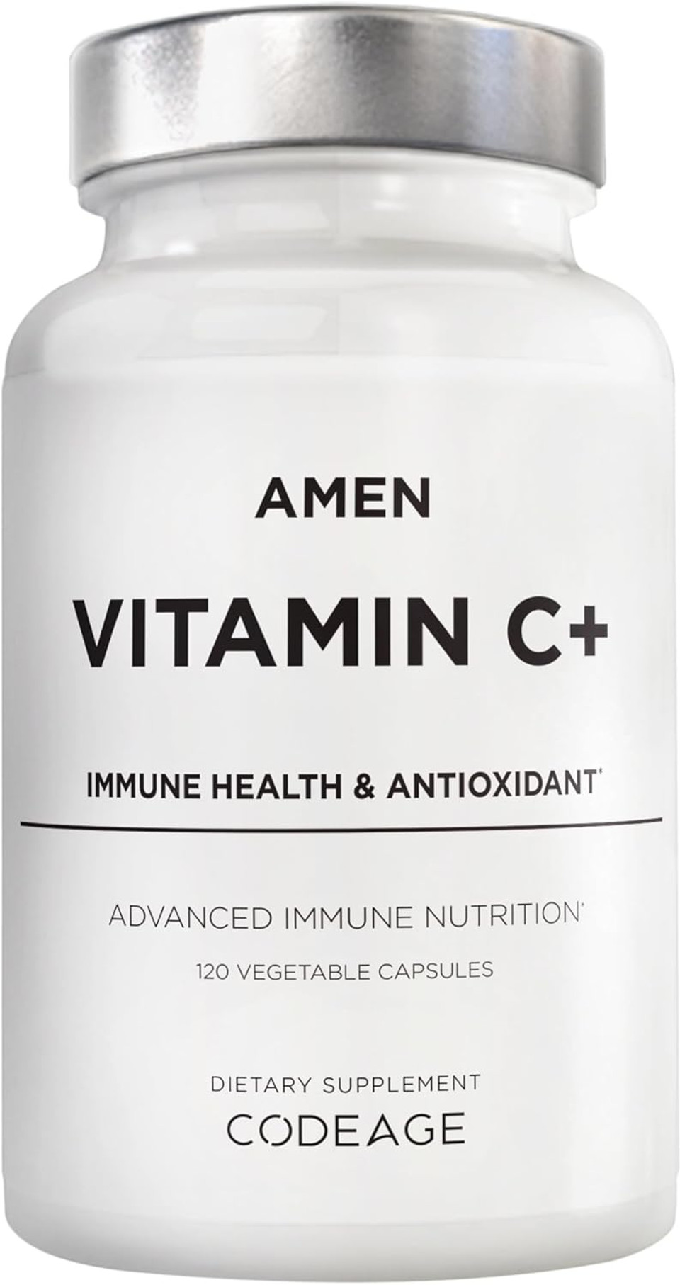 Amen Vitamin C+ Supplement With Zinc, Bioflavonoids, Quercetin, Rose Hips, Elderberry  Vegan, Non-Gmo  2 Months Supply - 120 Capsules Amen Vitamin C+ Supplement With Zinc, Bioflavonoids, Quercetin, Rose Hips, Elderberry  Vegan, Non-Gmo  2 Months Supply - 120 Capsules