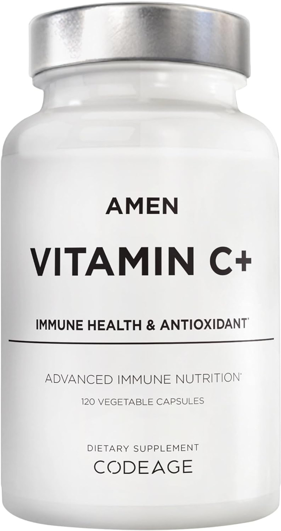 Amen Vitamin C+ Supplement With Zinc, Bioflavonoids, Quercetin, Rose Hips, Elderberry  Vegan, Non-Gmo  2 Months Supply - 120 Capsules Amen Vitamin C+ Supplement With Zinc, Bioflavonoids, Quercetin, Rose Hips, Elderberry  Vegan, Non-Gmo  2 Months Supply - 120 Capsules