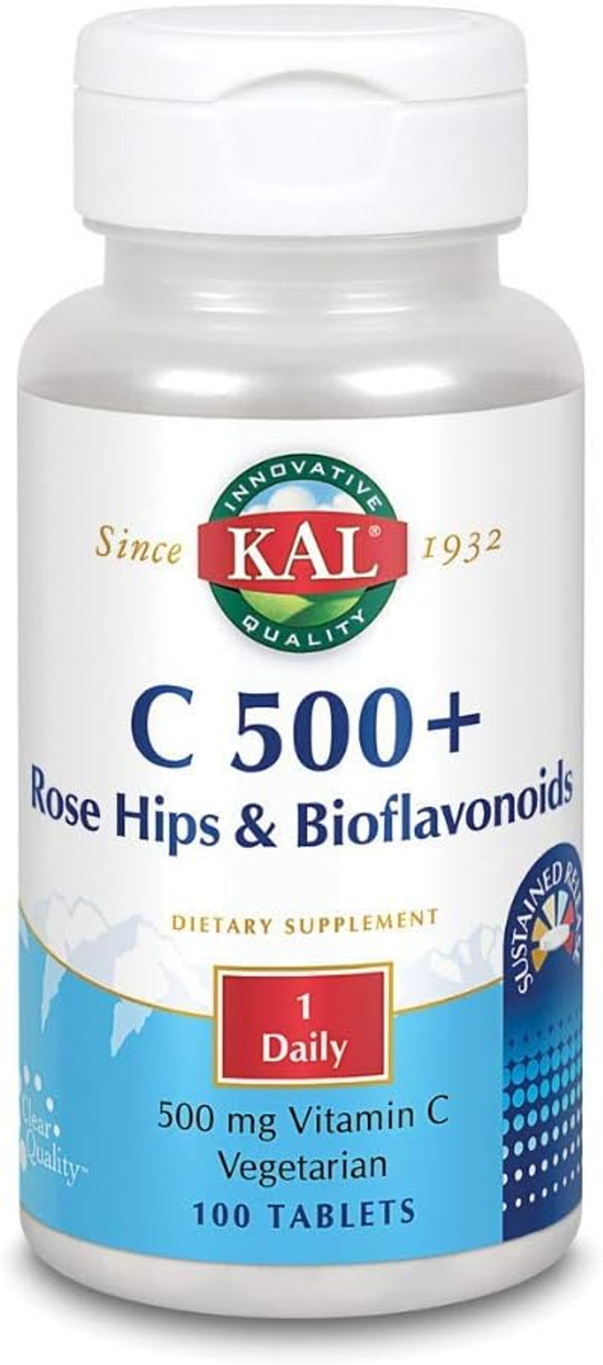 Kal C-500 With Rh And Bioflavonoids Sustained Release Tablets, 500 Mg, 100 Count