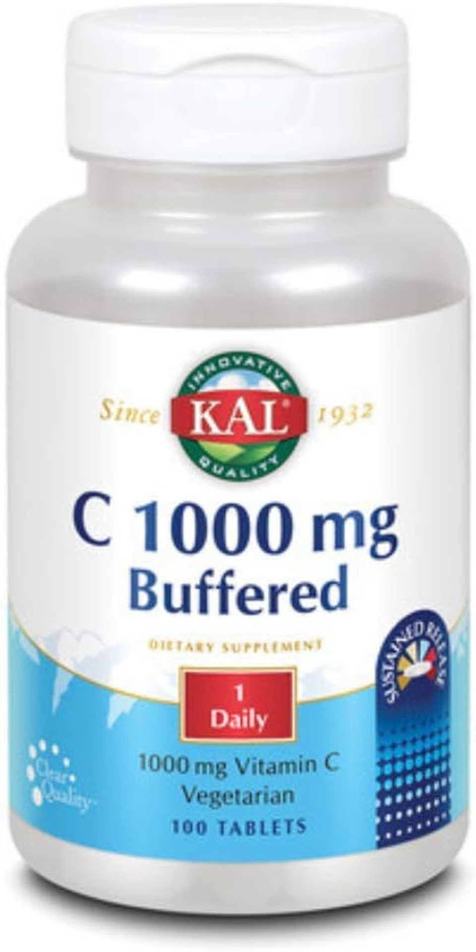 Kal Vitamin C Buffered Sustained Release Tablets, 1000 Mg, 100 Count