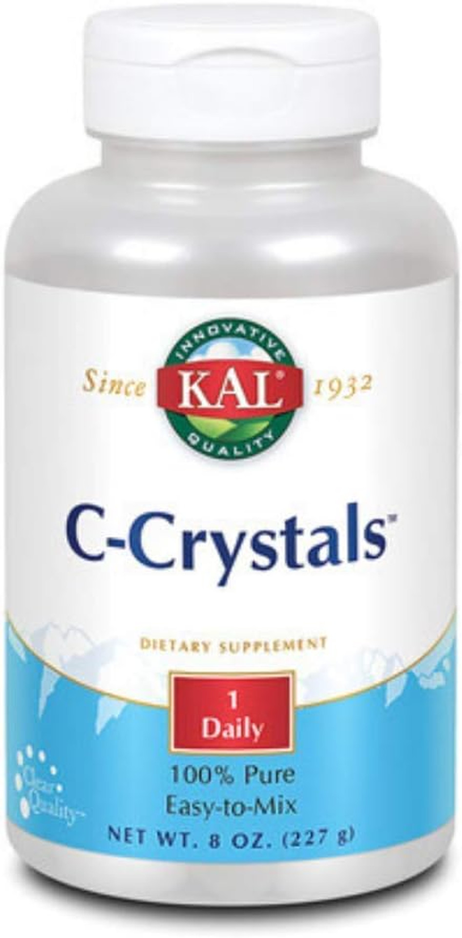 Kal Vitamin C Crystals Unflavored Tablets, 1250 Mg, 8 Ounce
