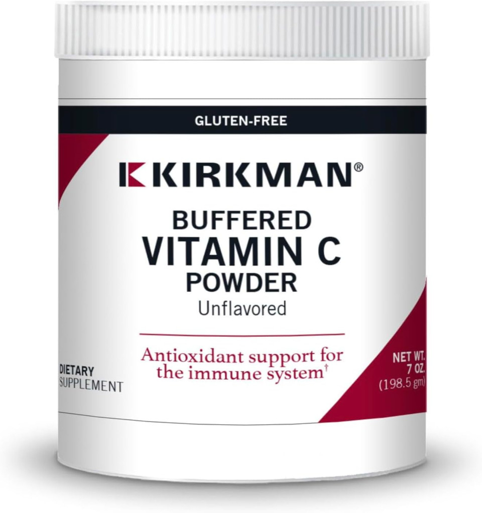 Kirkman - Buffered Vitamin C Powder - 7 Oz - Potent Antioxidant - Supports Immune Health - Hypoallergenic