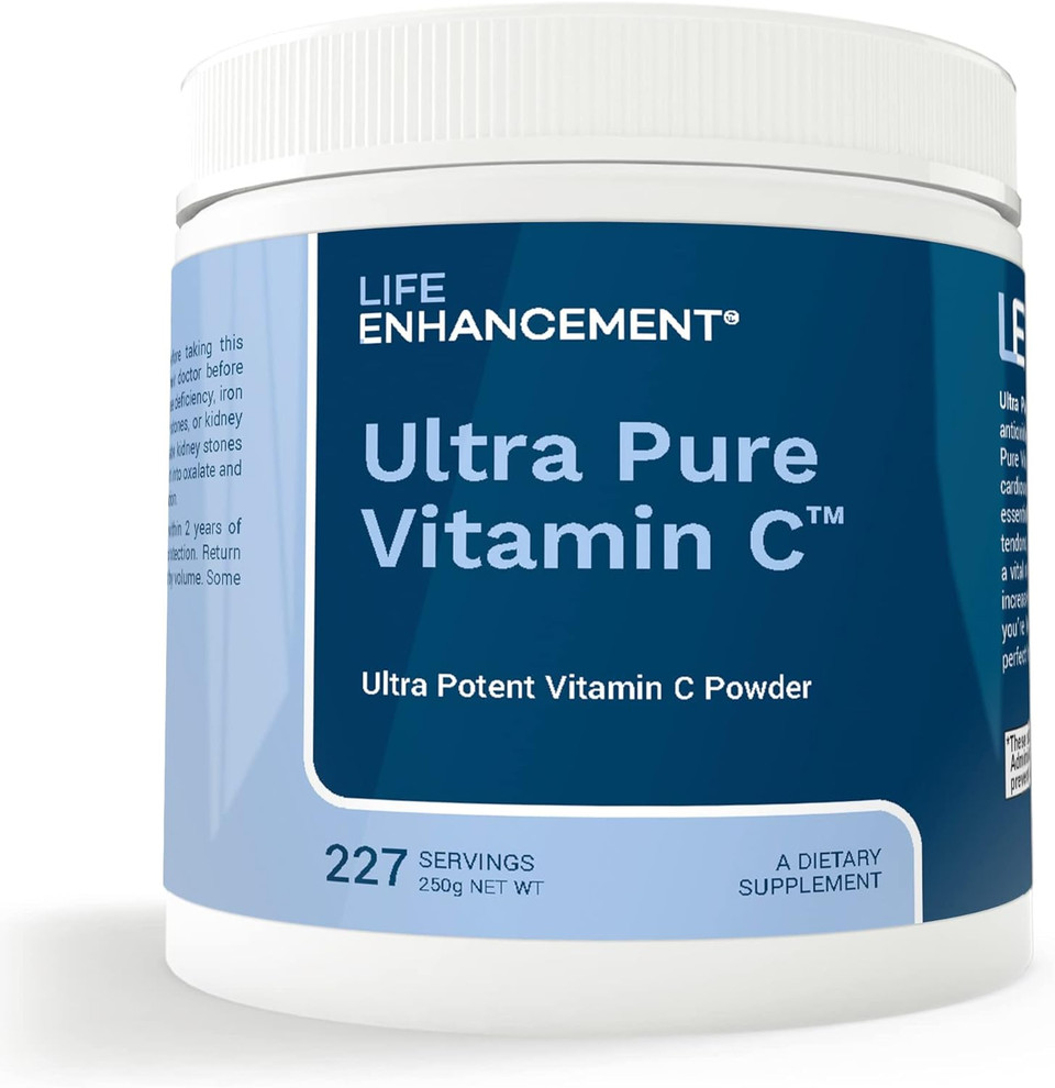 Life Enhancement Ultra Pure Vitamin C Powder - 1,100 Mg Ascorbic Acid Vitamin C Supplement - 227 Servings