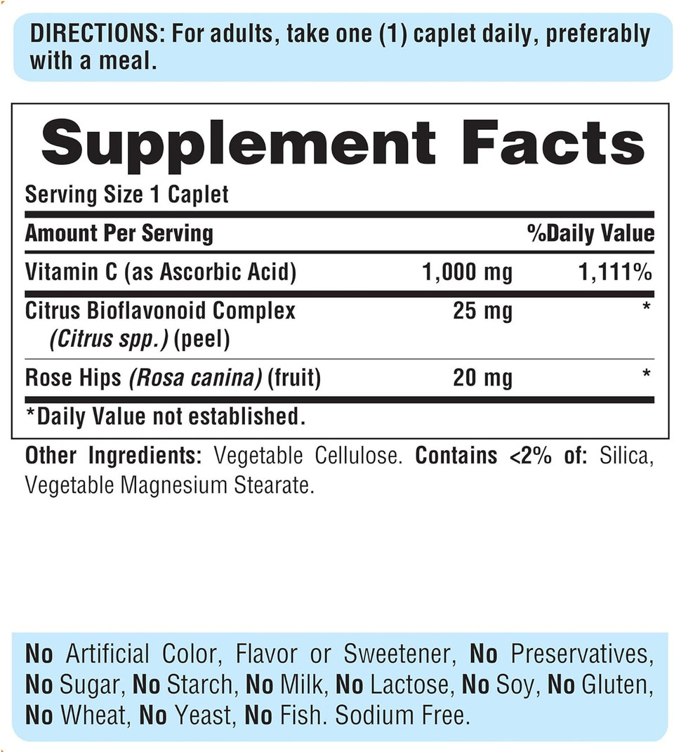 Puritan'S Pride Puritan'S 1000 Mg With Bioflavonoids Rose Hips Supports Immune System, Vitamin C, Unflavored, 250 Count