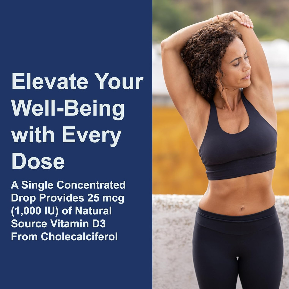 Carlson - Super Daily D3, Vitamin D Drops, 1,000 Iu (25 Mcg) Per Drop, 1-Year Supply, Vitamin D3 Liquid, Heart & Immune Health, Vegetarian, Liquid Vitamin D3 Drops, Unflavored, 365 Drops