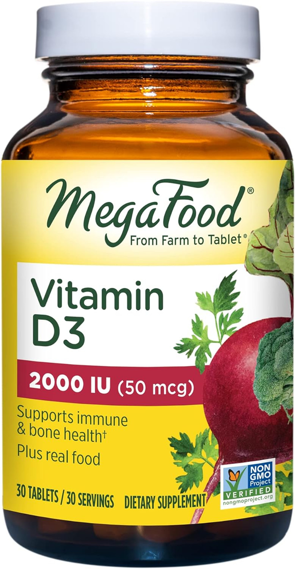 Megafood Vitamin D3 2000 Iu (50 Mcg) - Immune Support Supplement - Bone Health -With Easily-Absorbed Vitamin D3 - Plus Real Food - Non-Gmo, Vegetarian - Made Without 9 Food Allergens - 30 Tabs30 Tablets Megafood Vitamin D3 2000 Iu (50 Mcg) - Immune Support Supplement - Bone Health -With Easily-Absorbed Vitamin D3 - Plus Real Food - Non-Gmo, Vegetarian - Made Without 9 Food Allergens - 30 Tabs30 Tablets