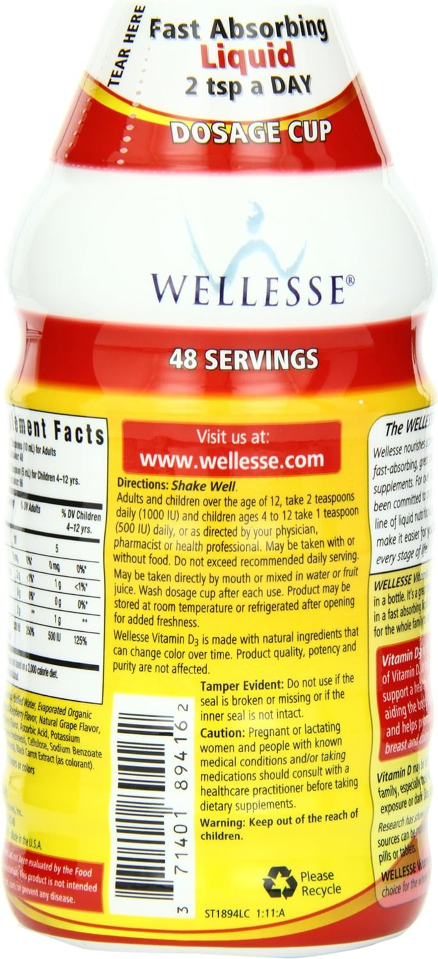 Nature'S Way Vitamin D3 Liquid, Immune Health, Bone, Teeth & Muscle Support*, 16 Fl. Oz