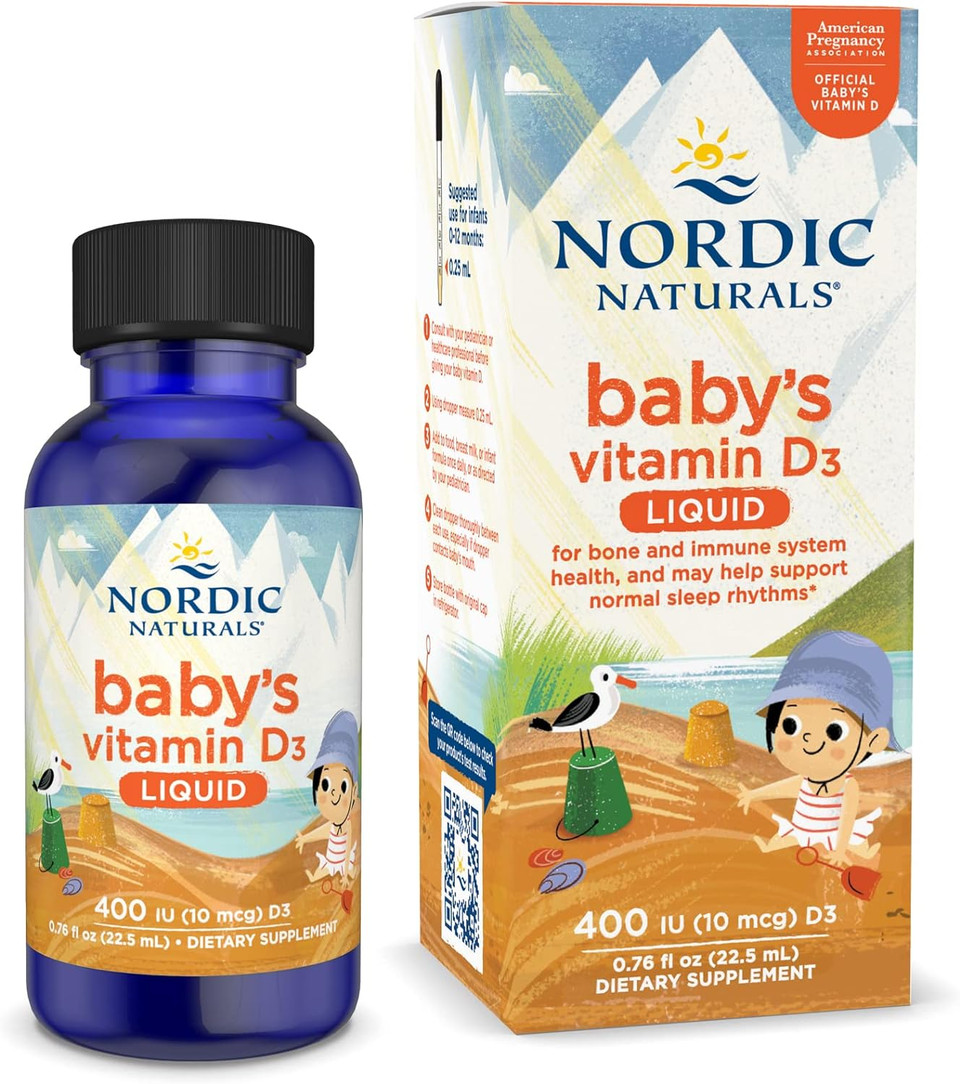 Nordic Naturals Babyã¢ÂS Vitamin D3, Unflavored - 0.76 Oz - 400 Iu Vitamin D3 - Healthy Bones, Immune System Support, Normal Sleep Rhythms - Non-Gmo, Certified Vegetarian - 90 Servings