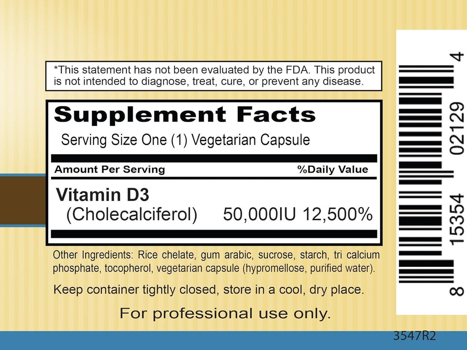 Priority One Vitamins Sun D3 50,000 90 Vegetarian Capsules - The Most Bioavailable Form Of Vitamin D (Cholecalciferol)