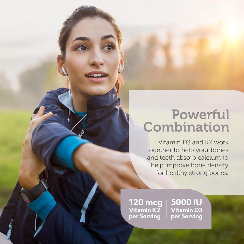 Zahler - Vitamin D3 & K2 Chewable Supplement (90 Count) - Certified Kosher K2 D3 Vitamin 5000 Iu Delicious Chew Tablet - Vitamin D & K2 For Calcium Absorption, Bone Density & Immune Support