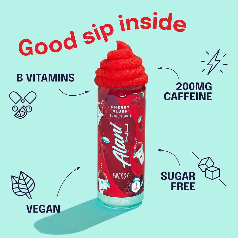 Alani Nu Cherry Slush Sugar Free, Low Calorie Energy Drinks | 200Mg Caffeine | Pre Workout Performance With Antioxidants | Biotin B Vitamins | Zero Sugar | 10 Calories | 12 Fl Oz Cans (12 Pack)Cherry Slush Alani Nu Cherry Slush Sugar Free, Low Calorie Energy Drinks | 200Mg Caffeine | Pre Workout Performance With Antioxidants | Biotin B Vitamins | Zero Sugar | 10 Calories | 12 Fl Oz Cans (12 Pack)Cherry Slush